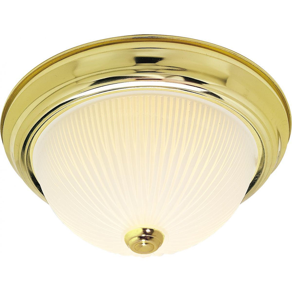 Ceiling Flush Mount Frosted Ribbed - Brass - 3 Size Options Ceiling Nuvo Lighting 11" 