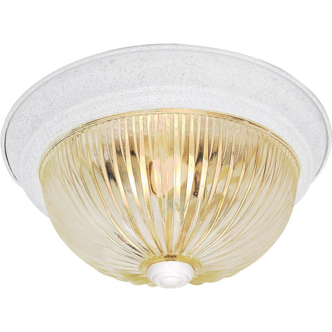 Ceiling Flush Mount Clear Ribbed Glass - White - 3 Size Options Ceiling Nuvo Lighting 11" 