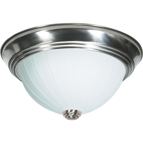 Ceiling Flush Mount Frosted Melon Glass - Brushed Nickel - 3 Size Options Ceiling Nuvo Lighting 11" 