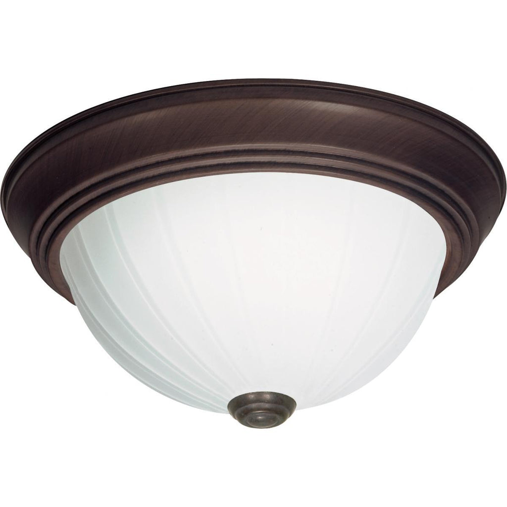 Ceiling Flush Mount Frosted Melon Glass - Bronze - 3 Size Options Ceiling Nuvo Lighting 11" 