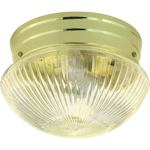 8" Flush Mount Small Clear Ribbed Mushroom Ceiling Nuvo Lighting 