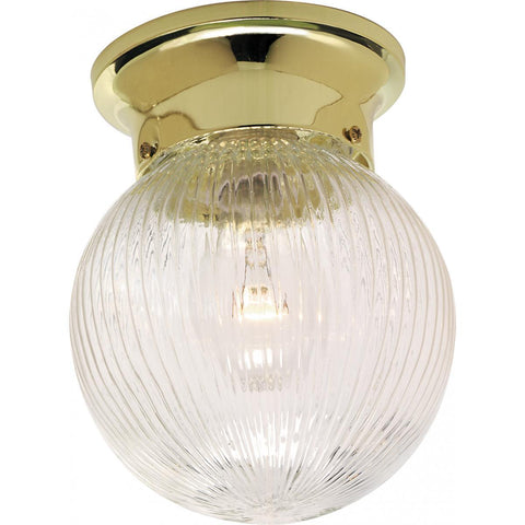6" Ceiling Fixture Clear Ribbed Ball Ceiling Nuvo Lighting 