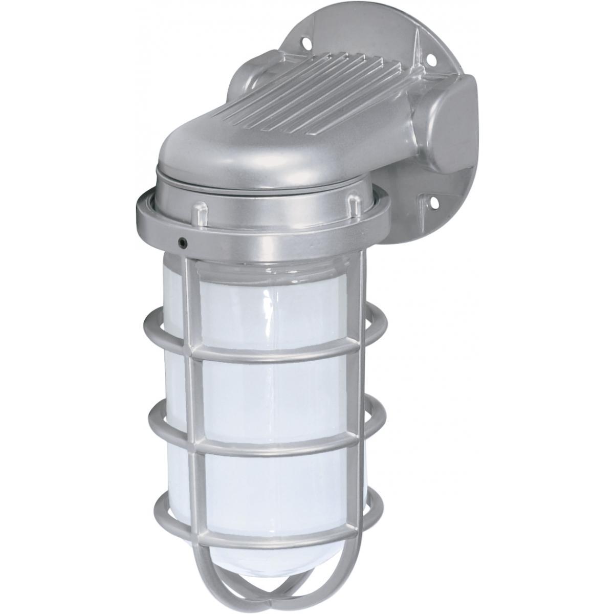 10" Industrial Bulkhead Style Wall Light with Frosted Glass - Silver Outdoor Nuvo Lighting Frosted 