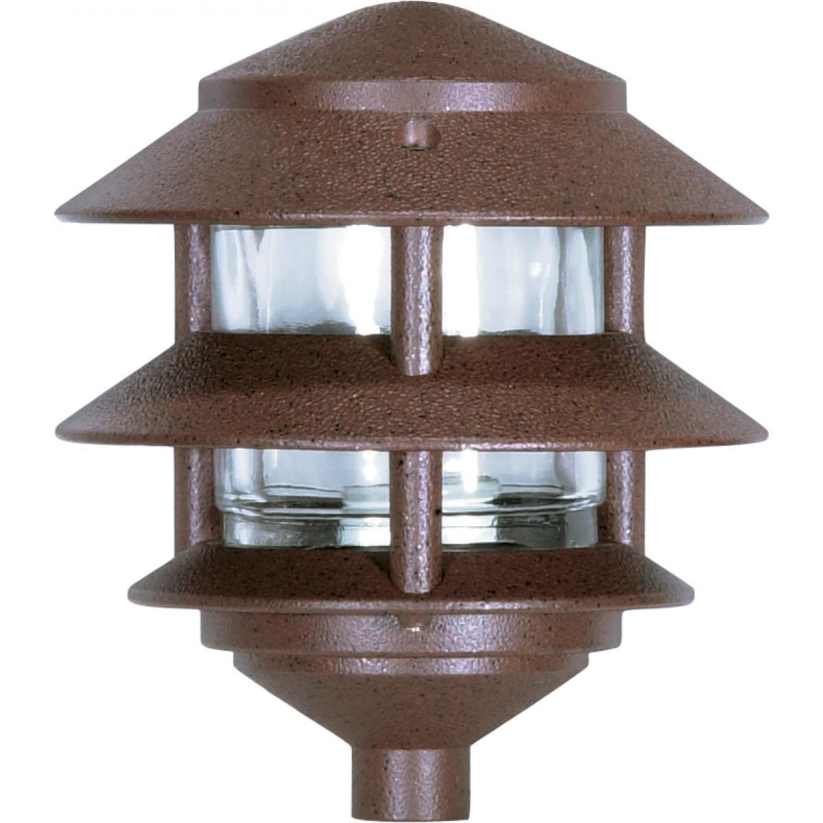 Pagoda Garden Fixture Small Hood 1 light 2 Louver Old Bronze Finish Outdoor Nuvo Lighting 