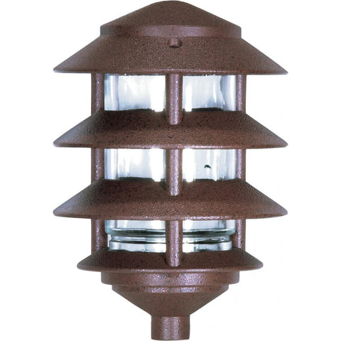 Pagoda Garden Fixture Small Hood 1 light 3 Louver Old Bronze Finish Outdoor Nuvo Lighting 