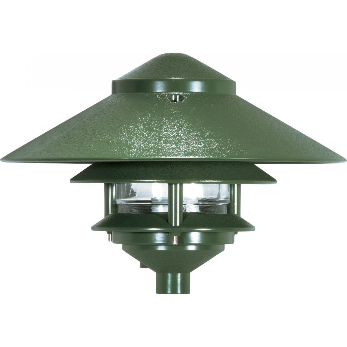 Pagoda Garden Fixture Large 10" Hood 1 light 2 Louver Green Finish Outdoor Nuvo Lighting 