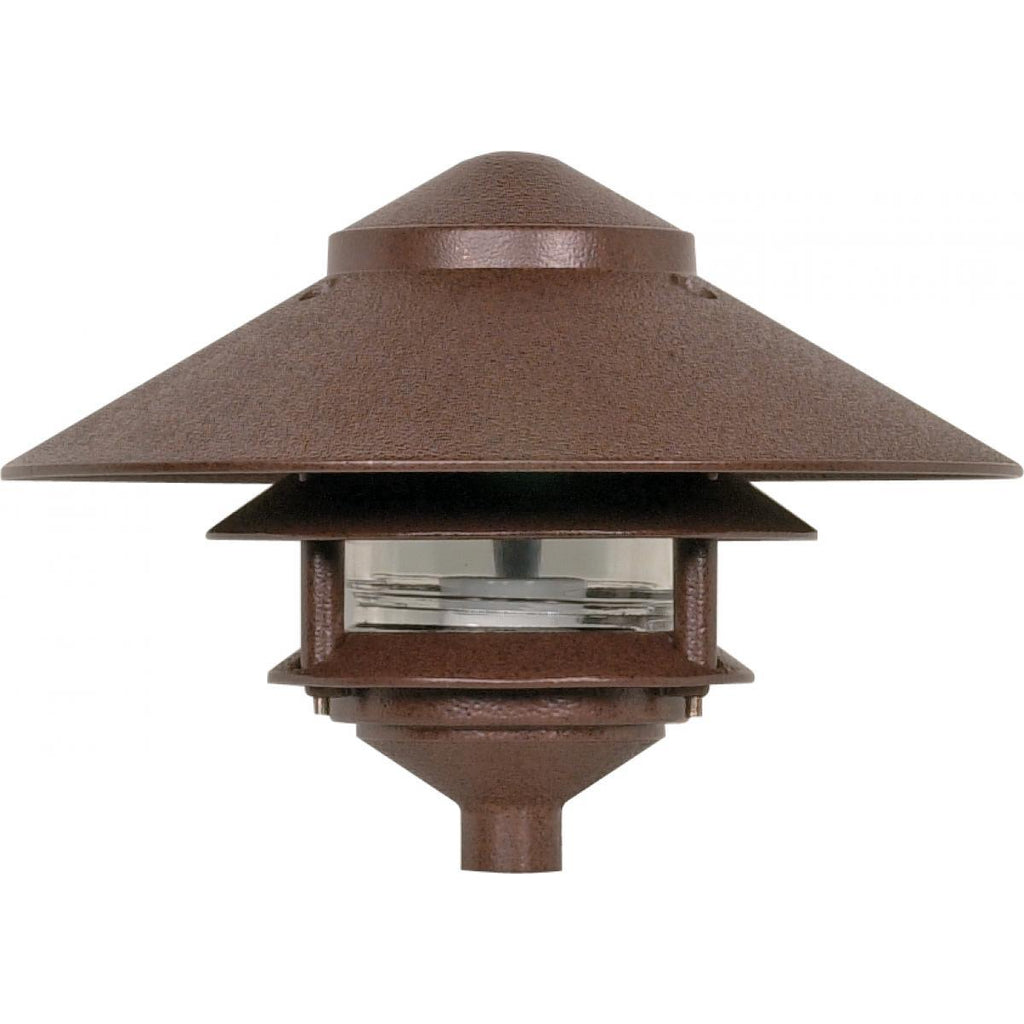 Pagoda Garden Fixture Large 10" Hood 1 light 2 Louver Old Bronze Finish Outdoor Nuvo Lighting 