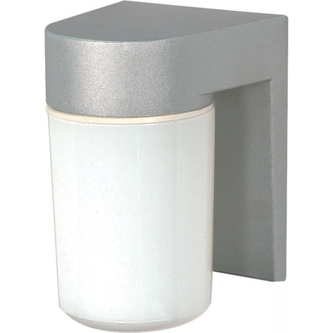 8" Utility White Cylinder Wall Mount - Brushed Steel Outdoor Nuvo Lighting 