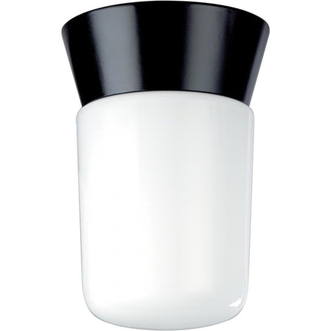 8" Utility White Cylinder Ceiling Mount - Black Outdoor Nuvo Lighting 