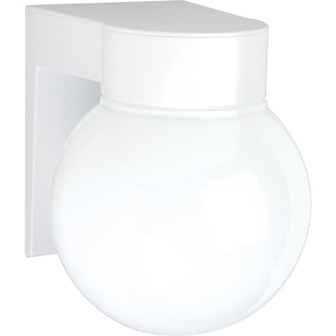 8" Utility Wall Mount With White Glass Globe Outdoor Nuvo Lighting 