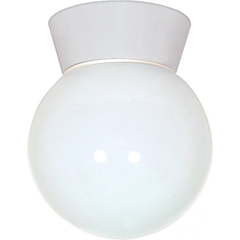 8" Utility Ceiling Mount With White Glass Globe Outdoor Nuvo Lighting 