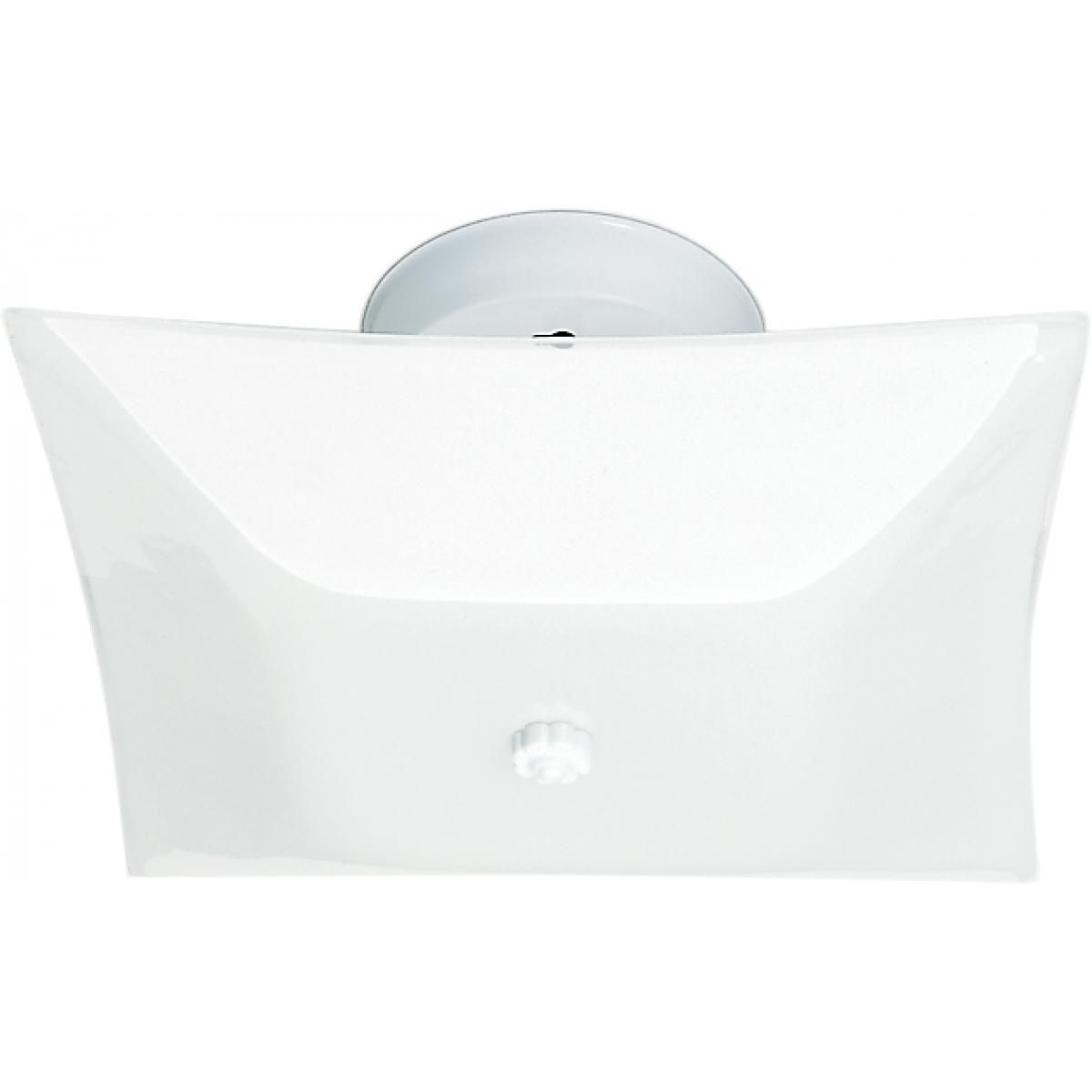 2 Light 12" Ceiling Fixture White Square Ceiling Nuvo Lighting 