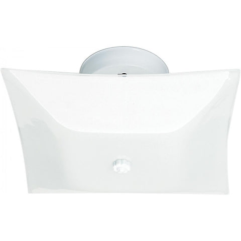 2 Light 12" Ceiling Fixture White Square Ceiling Nuvo Lighting 