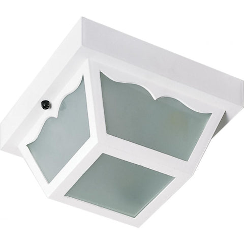 2 Light 10" Carport Flush Mount With Frosted Acrylic Panels Outdoor Nuvo Lighting 