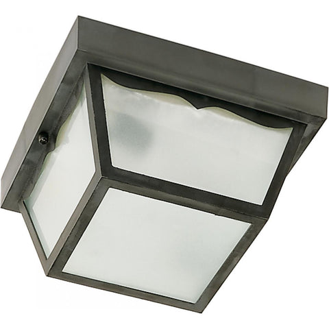 2 Light 10" Carport Flush Mount With Frosted Acrylic Panels Outdoor Nuvo Lighting 