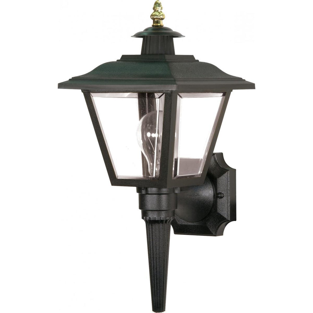 17" Wall Lantern Coach Lantern with Brass Trimmed Acrylic Panels Outdoor Nuvo Lighting 