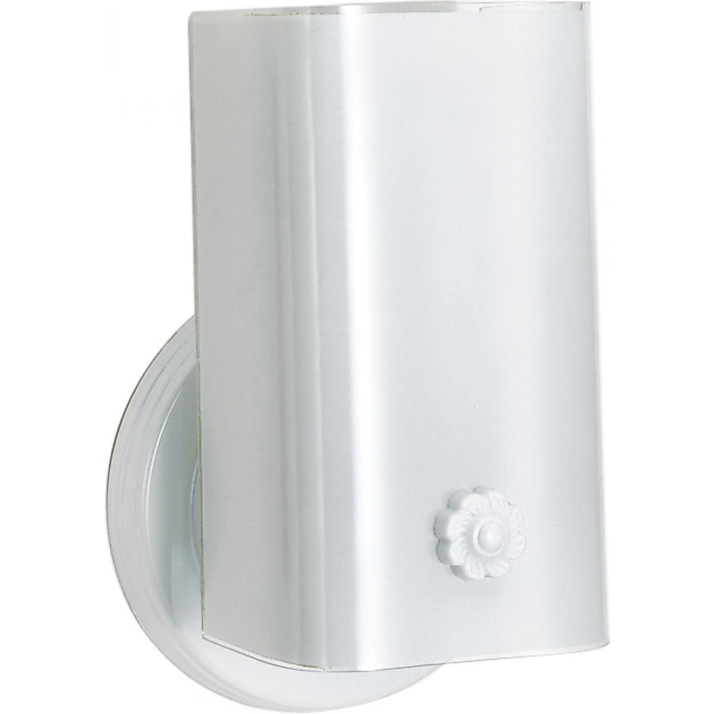 7" White Bath Vanity Wall Sconce with White "U" Channel Glass Wall Nuvo Lighting White 