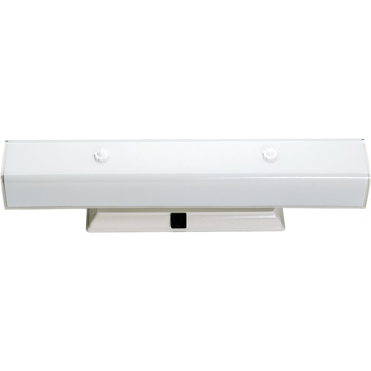 4 Light 24" Vanity with White "U" Channel Glass with Conv Outlet Wall Nuvo Lighting White 