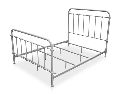 Norean Metal Queen Bed Vintage White Furniture Enitial Lab 