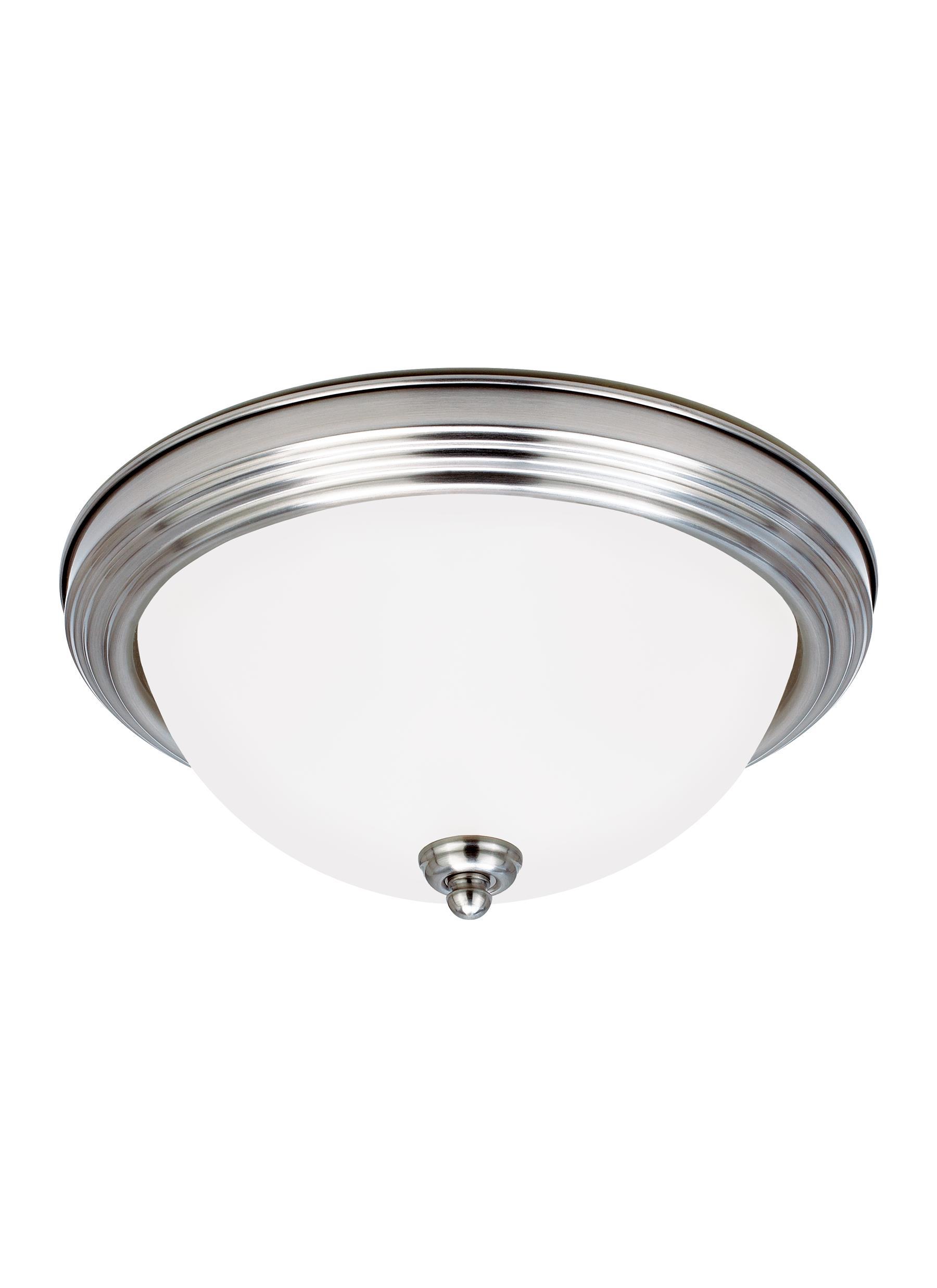 Geary Three Light Ceiling Flush Mount - Brushed Nickel Ceiling Sea Gull Lighting 