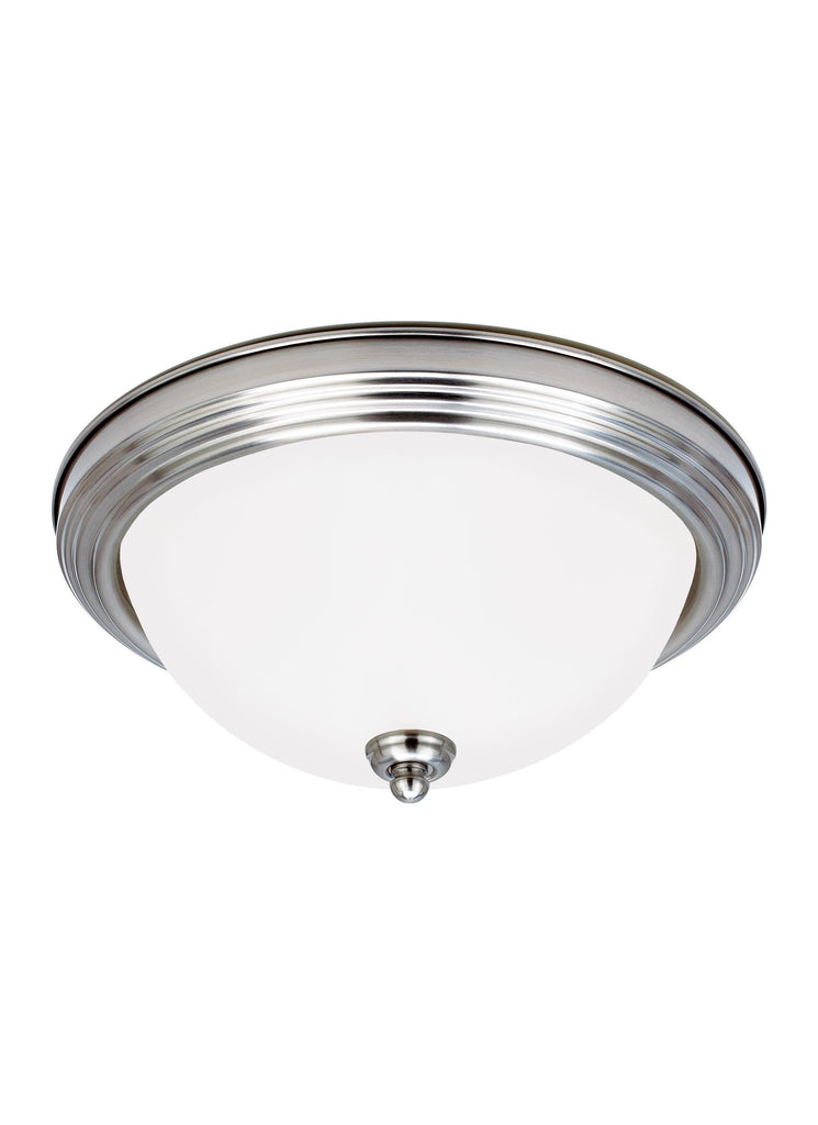 Geary Three Light Ceiling Flush Mount - Brushed Nickel Ceiling Sea Gull Lighting 