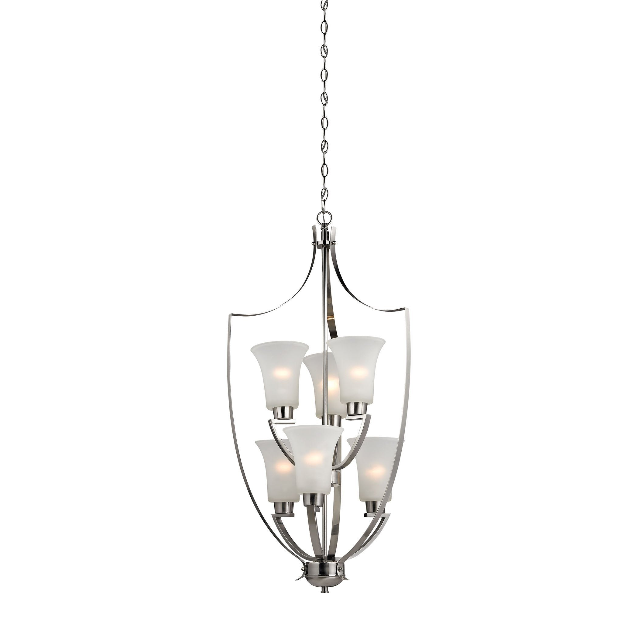 Foyer 6-Light Chandelier in Brushed Nickel Ceiling Thomas Lighting 