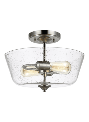 Belton Two Light Ceiling Semi-Flush Mount - Brushed Nickel CEILING Sea Gull Lighting 