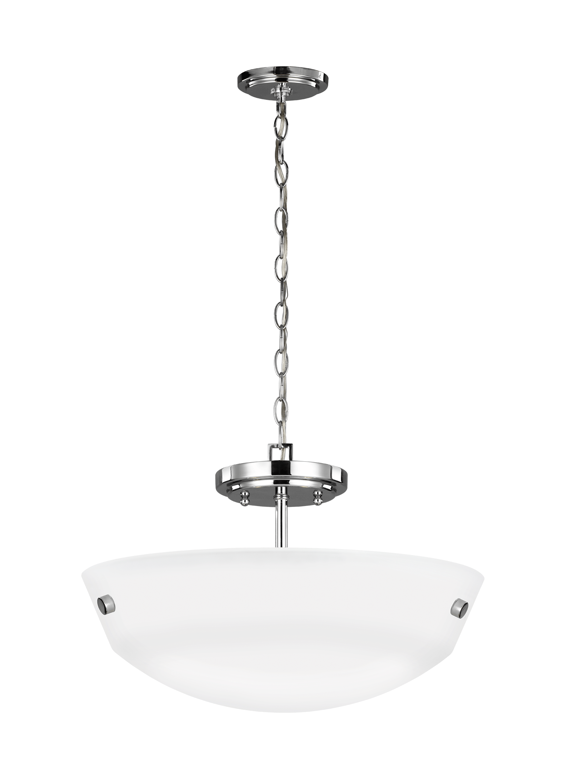 Kerrville Two Light Semi-Flush Convertible Pendant - Chrome Ceiling Sea Gull Lighting 