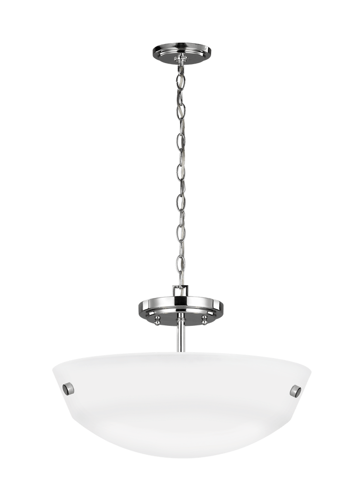 Kerrville Two Light Semi-Flush Convertible Pendant - Chrome Ceiling Sea Gull Lighting 