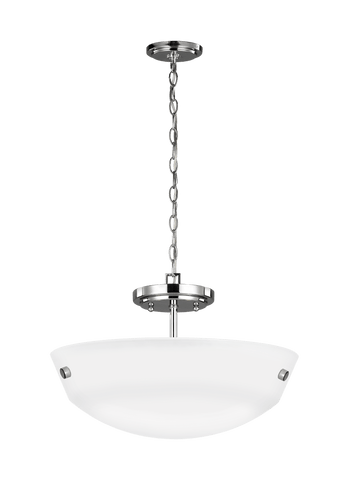 Kerrville Two Light Semi-Flush Convertible Pendant - Chrome Ceiling Sea Gull Lighting 