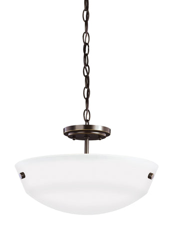 Kerrville Two Light Semi-Flush Convertible Pendant - Heirloom Bronze Ceiling Sea Gull Lighting 