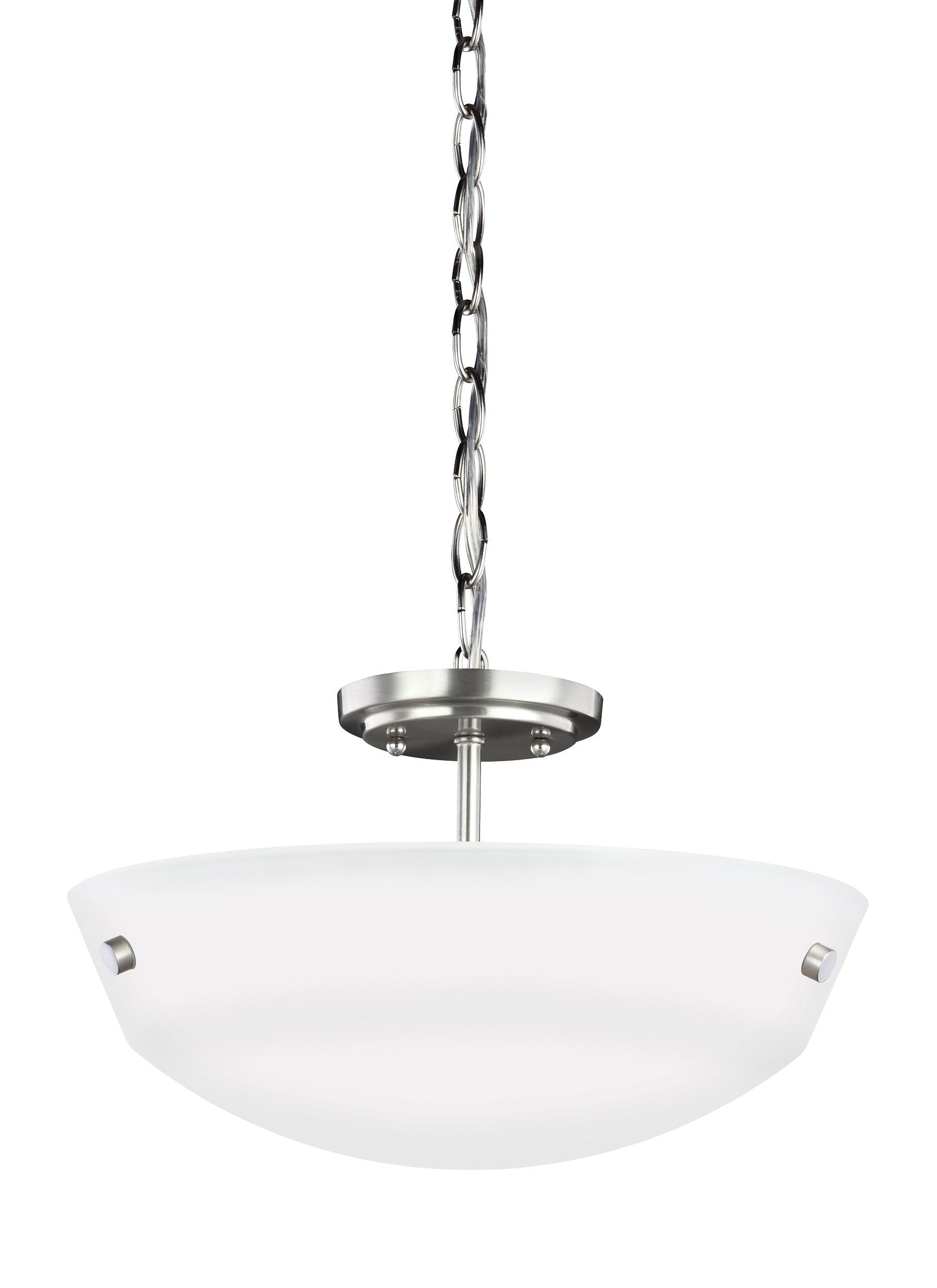 Kerrville Two Light Semi-Flush Convertible Pendant - Brushed Nickel Ceiling Sea Gull Lighting 