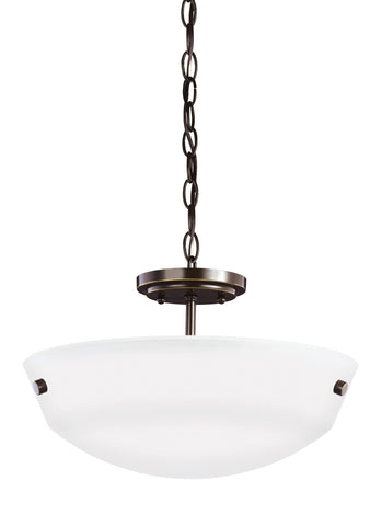 Kerrville Two Light Semi-Flush Convertible LED Pendant - Heirloom Bronze Ceiling Sea Gull Lighting 