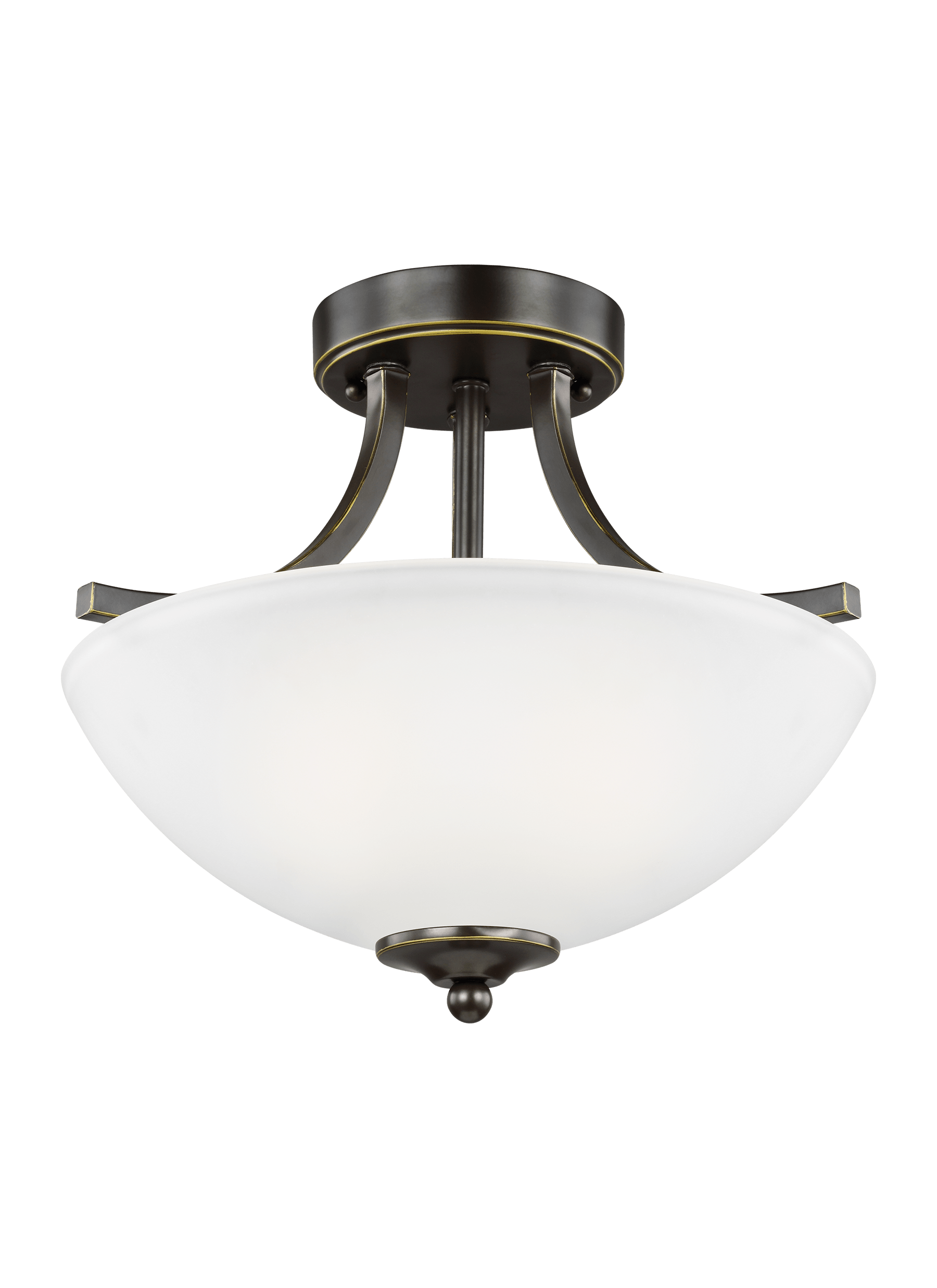 Geary Small Two Light Semi-Flush Convertible Pendant - Heirloom Bronze Ceiling Sea Gull Lighting 