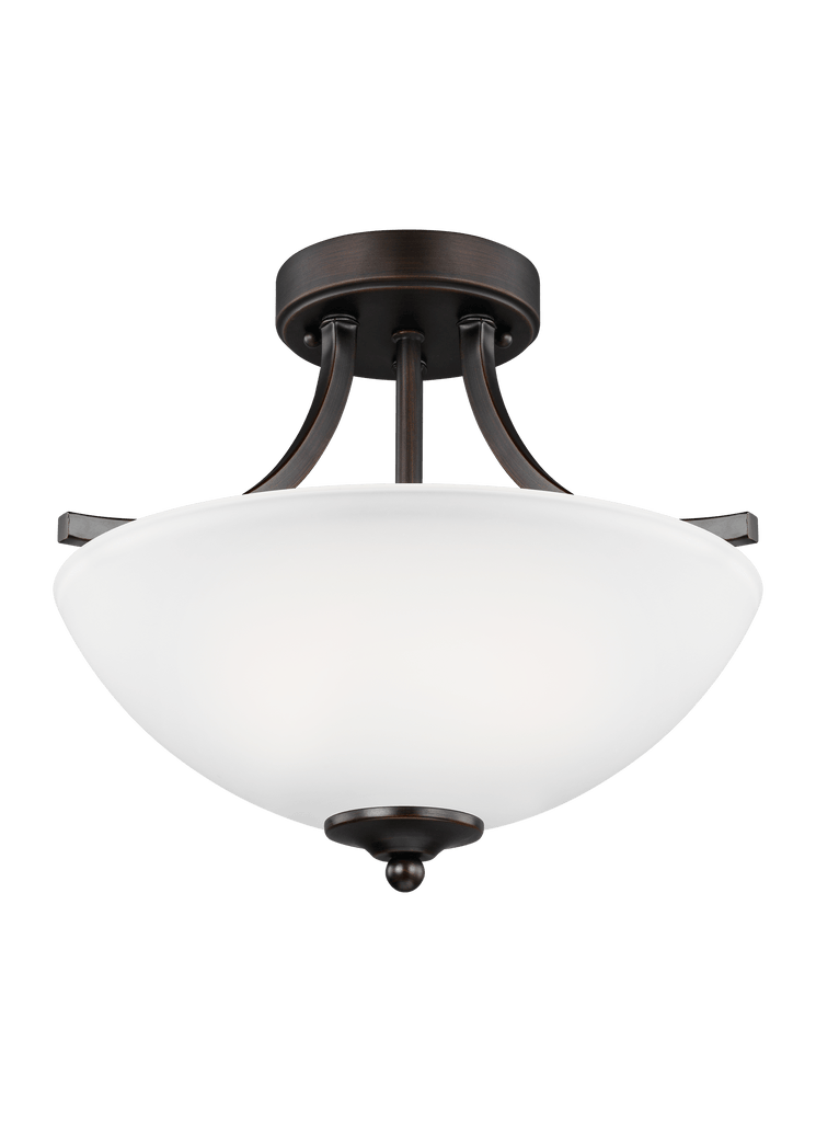Geary Small Two Light Semi-Flush Convertible LED Pendant - Burnt Sienna Ceiling Sea Gull Lighting 