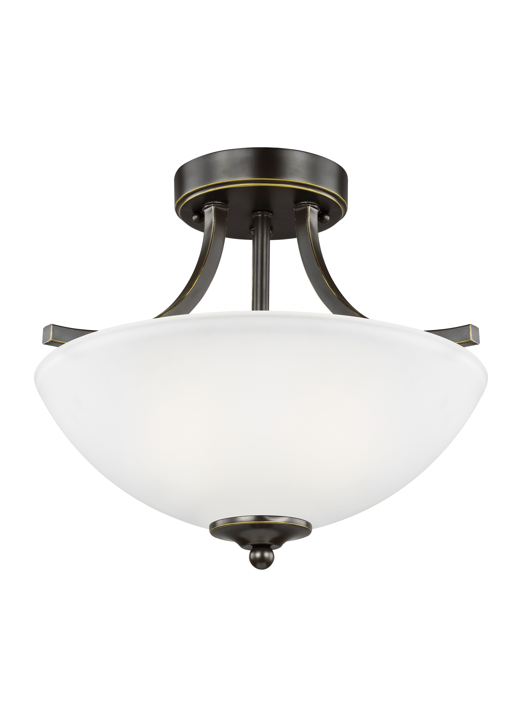 Geary Small Two Light Semi-Flush Convertible LED Pendant - Heirloom Bronze Ceiling Sea Gull Lighting 