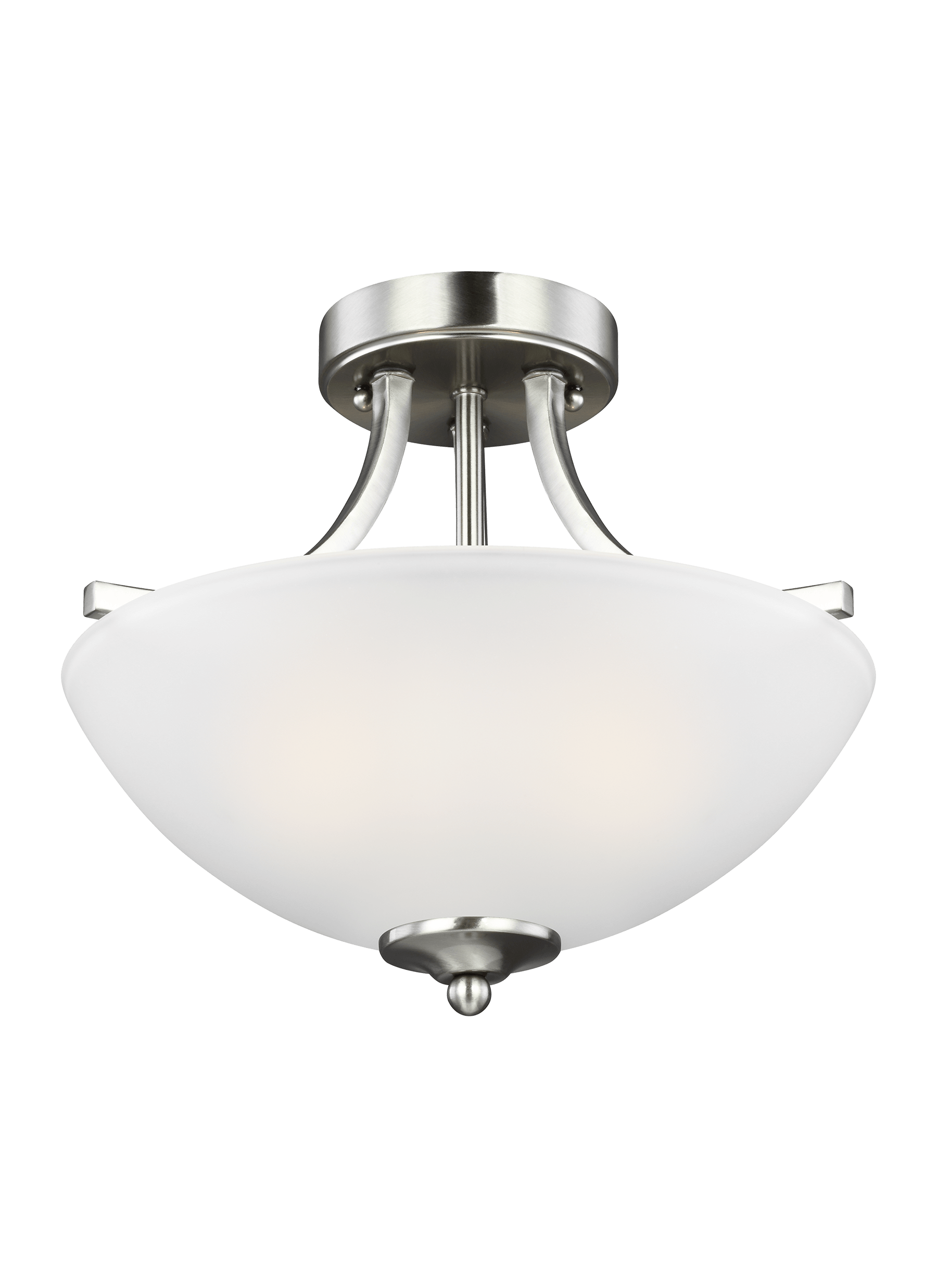 Geary Small Two Light Semi-Flush Convertible LED Pendant - Brushed Nickel Ceiling Sea Gull Lighting 