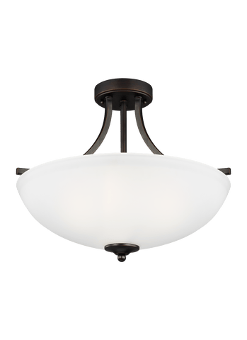 Geary Medium Three Light Semi-Flush Convertible Pendant - Burnt Sienna Ceiling Sea Gull Lighting 