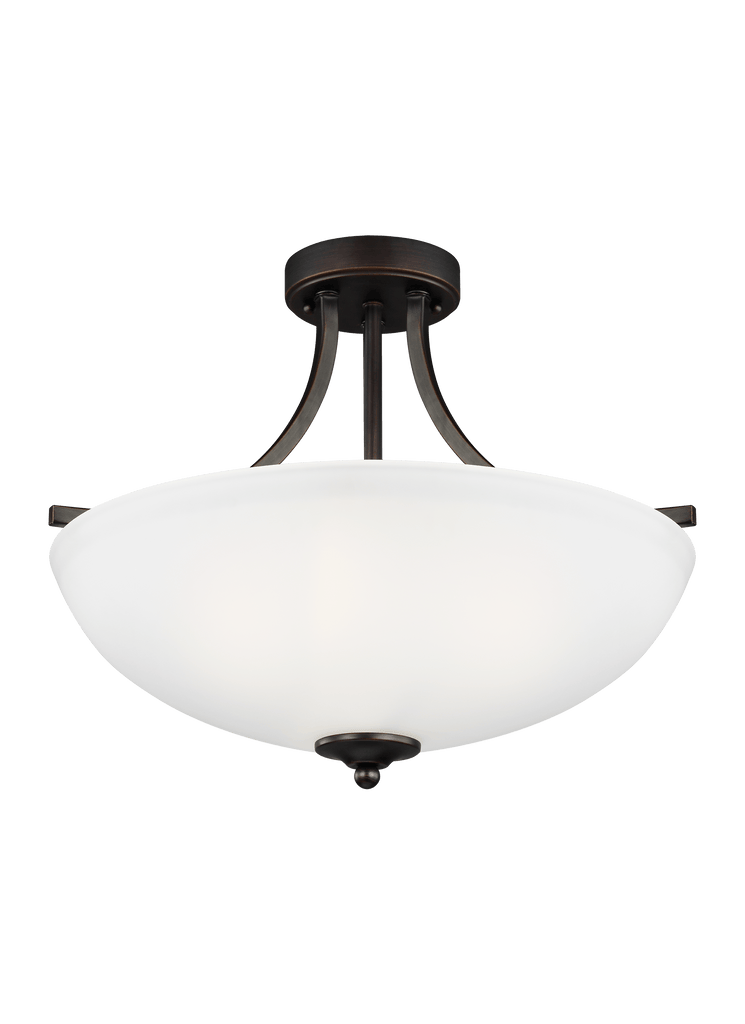 Geary Medium Three Light Semi-Flush Convertible LED Pendant - Burnt Sienna Ceiling Sea Gull Lighting 