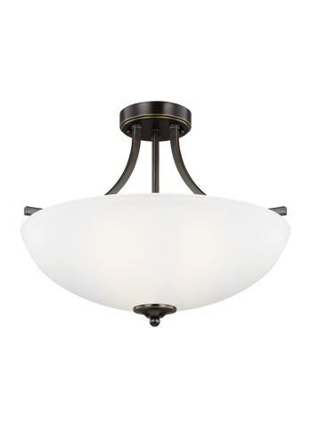 Geary Medium Three Light Semi-Flush Convertible LED Pendant - Heirloom Bronze Ceiling Sea Gull Lighting 