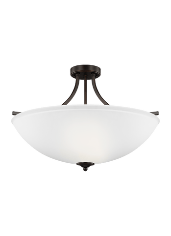 Geary Large Four Light Semi-Flush Convertible Pendant - Burnt Sienna Ceiling Sea Gull Lighting 