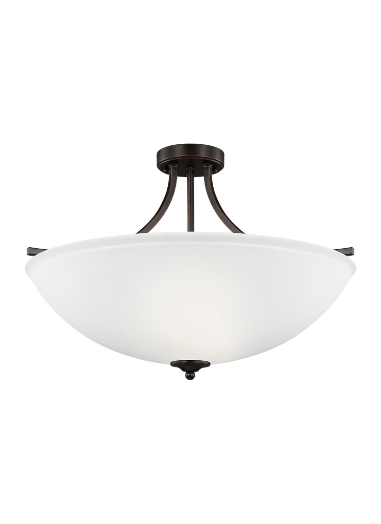 Geary Large Four Light Semi-Flush Convertible LED Pendant - Burnt Sienna Ceiling Sea Gull Lighting 