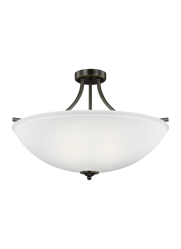 Geary Large Four Light Semi-Flush Convertible LED Pendant - Heirloom Bronze Ceiling Sea Gull Lighting 