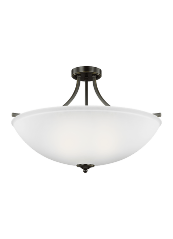 Geary Large Four Light Semi-Flush Convertible LED Pendant - Heirloom Bronze Ceiling Sea Gull Lighting 