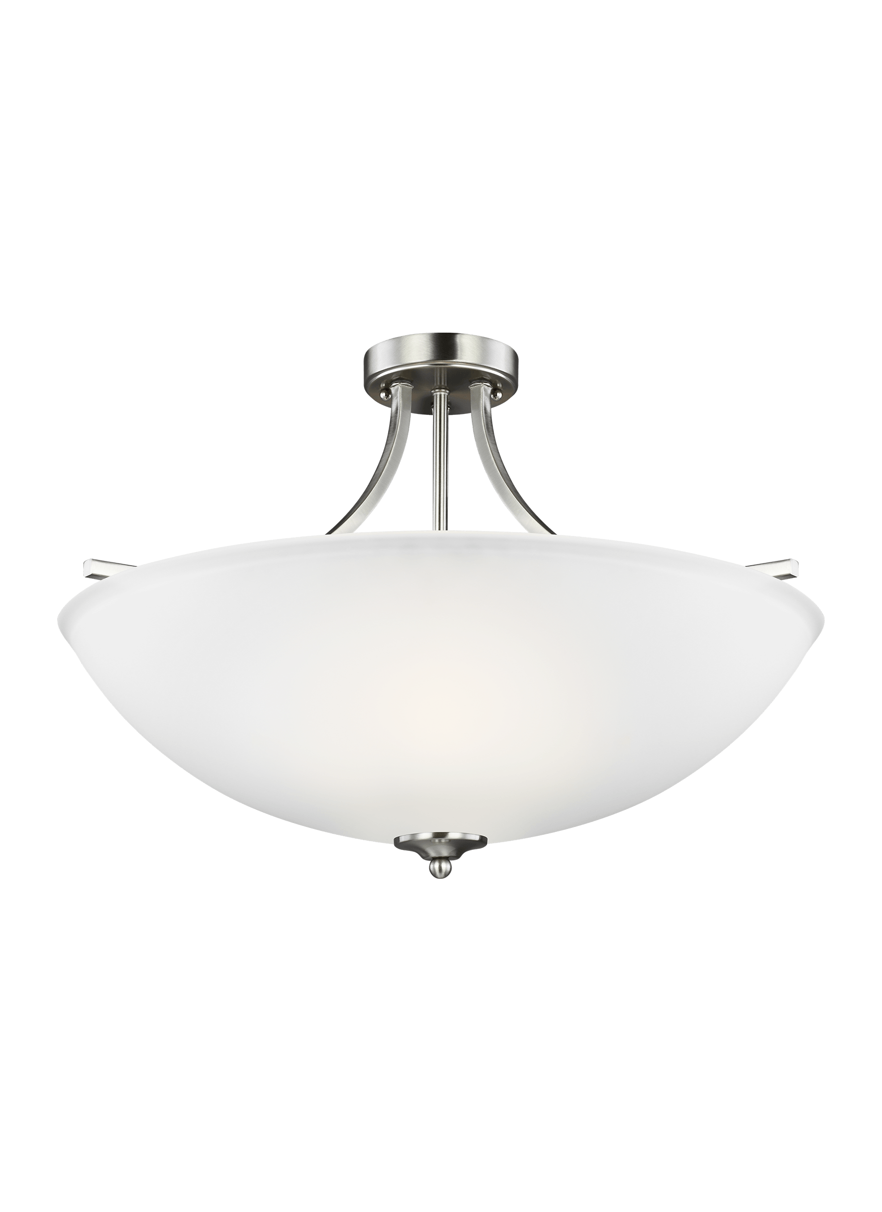 Geary Large Four Light Semi-Flush Convertible LED Pendant - Brushed Nickel Ceiling Sea Gull Lighting 