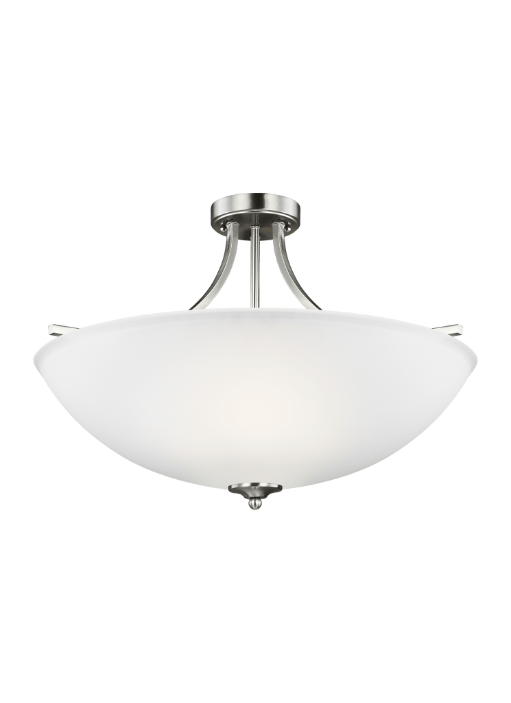 Geary Large Four Light Semi-Flush Convertible LED Pendant - Brushed Nickel Ceiling Sea Gull Lighting 