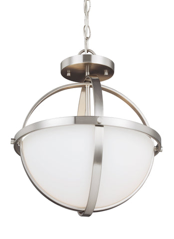 Alturas Two Light Semi-Flush Convertible Pendant - Brushed Nickel CEILING Sea Gull Lighting 