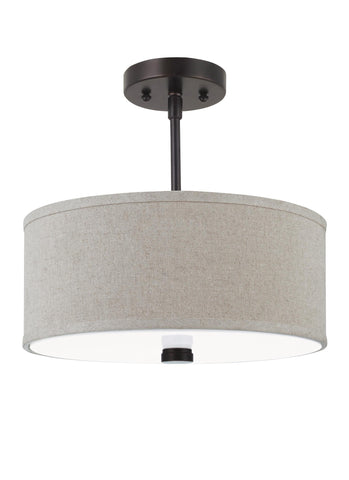 Two Light Flush / LED Semi-Flush Convertible - Burnt Sienna Ceiling Sea Gull Lighting 