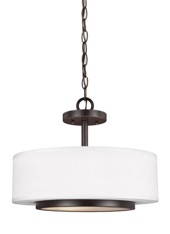 Nance Two Light Semi-Flush Convertible Pendant - Heirloom Bronze CEILING Sea Gull Lighting 