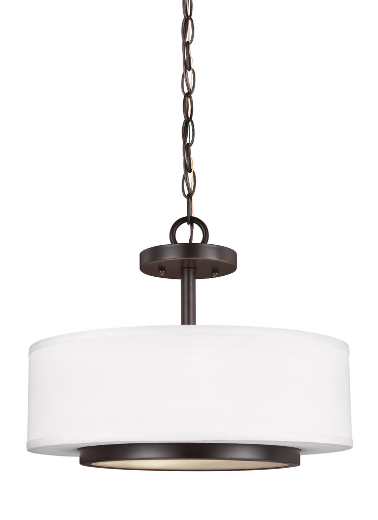 Nance Two Light Semi-Flush Convertible LED Pendant - Heirloom Bronze Ceiling Sea Gull Lighting 